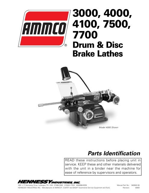 Ammco 4000 4100 7500 Brake Lathe Right Angle Gear Box Drive Assembly 909815 