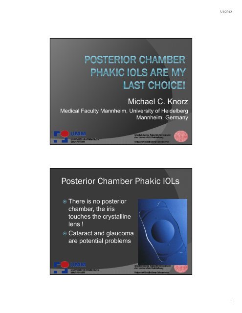 Posterior chamber phakic iols are my last choice! - FreeVis