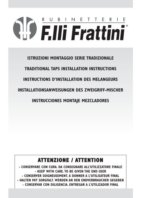 ISTRUZIONI TERMOSTATICI - Rubinetterie Fratelli Frattini