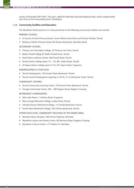 wyndham north precinct structure plans - Growth Areas Authority