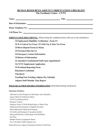 human resource checklist