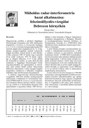 Műholdas radar-interferometria hazai alkalma - Földmérési és ...