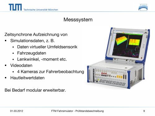 FTM-Fahrsimulator - FTM - Technische Universität München