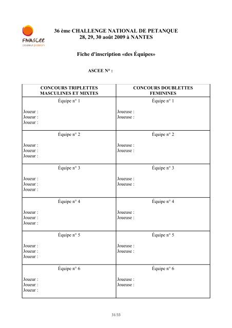 dossier d'inscription - Site internet de la FNASCE, des URASCE et ...