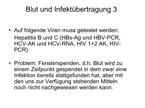 Transfusionsmedizin - Fortbildung - UniversitätsSpital Zürich