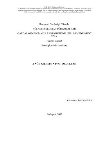 Törköly Erika - Elektronikus könyvtár - Budapesti Gazdasági Főiskola