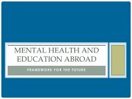 MENTAL HEALTH AND EDUCATION ABROAD - Forum on ...