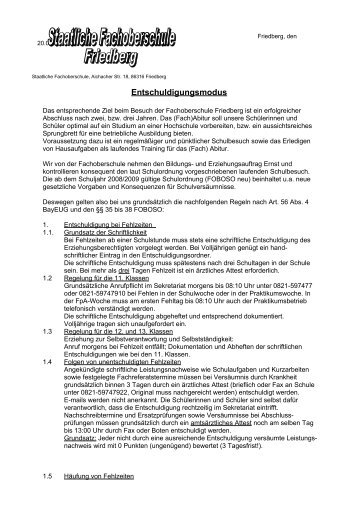 Entschuldigungsmodus - FOS-Friedberg