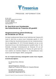 Dr. Gerd Krick zum Vorsitzenden des Aufsichtsrats der Fresenius AG ...