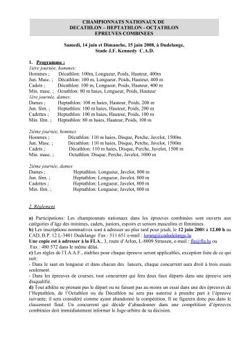 CHAMPIONNATS NATIONAUX DE DECATHLON ? HEPTATHLON ...