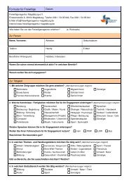 Formular für Freiwillige - Freiwilligenagentur Magdeburg