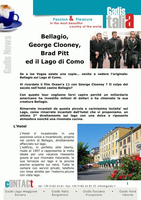 Bellagio, George Clooney, Brad Pitt ed il Lago di Como