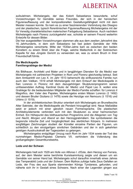 Michelangelo - Wandtexte - Deutsch als PDF runterladen