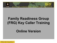 Family Readiness Group (FRG) Key Caller Training ... - Fort Bragg