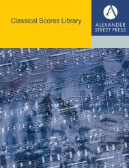 Classical Scores Library: Volume II - Alexander Street Press