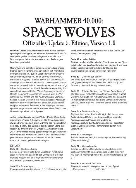 warhammer 40.000: space wolves - Games Workshop