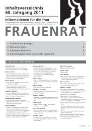 Inhaltsverzeichnis 60. Jahrgang 2011 - Deutscher Frauenrat