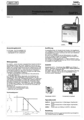 3448 D LANDIS&GYR Frostschutzwächter QAF21...