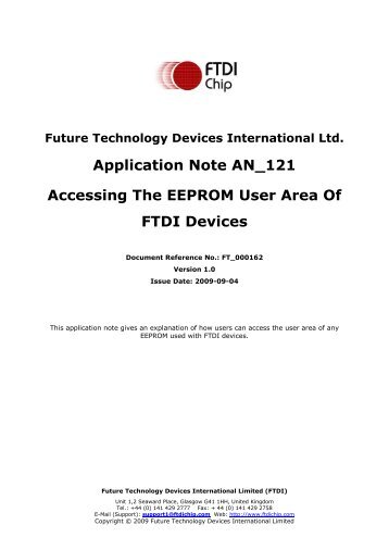 Accessing The EEPROM User Area Of FTDI Devices