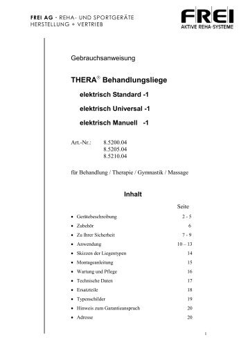 THERA Behandlungsliege - FREI AG