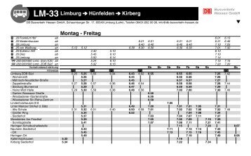 LM-33 Limburg Hünfelden Kirberg Montag - Freitag