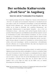 Der serbische Kulturverein ?Sveti Sava? in Augsburg - Forumaugsburg.de