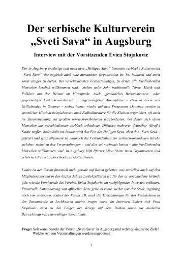 Der serbische Kulturverein ?Sveti Sava? in Augsburg - Forumaugsburg.de