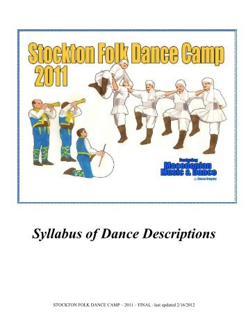 Syllabus of Dance Descriptions - Stockton Folk Dance Camp