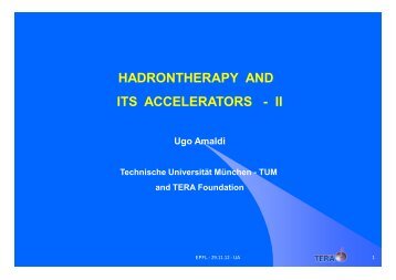 hadrontherapy and its accelerators - ii - C.R. ENEA Frascati