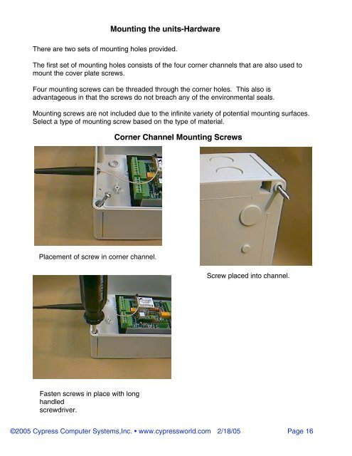 DUPREX 5000 Series RF INSTALLATION GUIDE - Galaxy Control ...