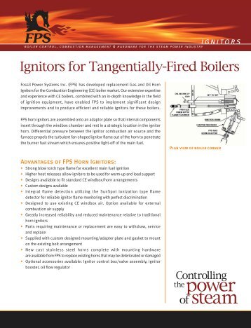 Ignitors for Tangentially-Fired Boilers - Fossil Power Systems Inc.