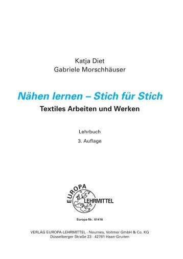 Nähen lernen – Stich für Stich - Europa-Lehrmittel