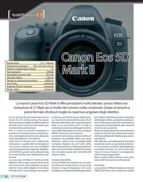 Canon Eos 5D Mark II - Fotografia.it