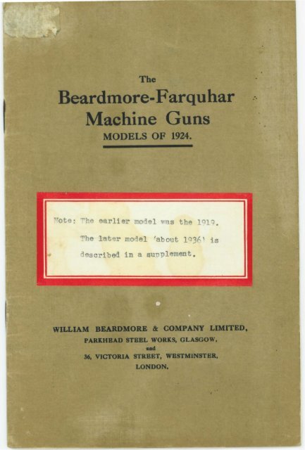 The Beardmore-Farquhar Machine Guns. - Forgotten Weapons