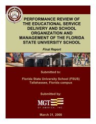 performance review of the educational service delivery and school