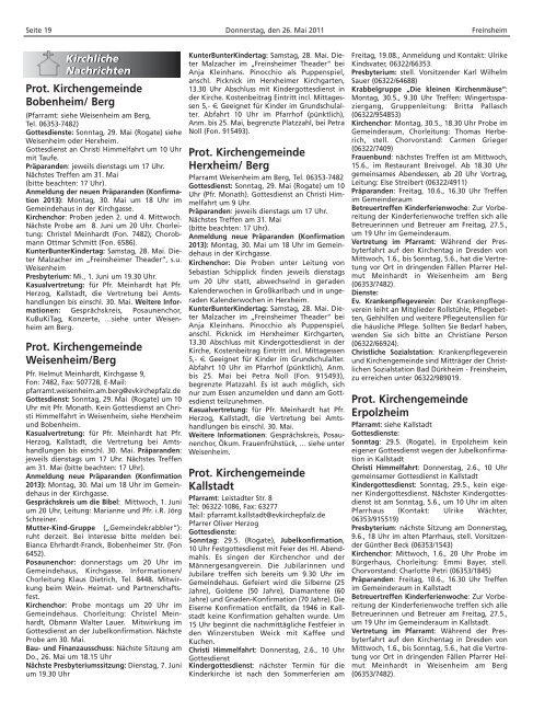 Amtsblatt - Verbandsgemeinde Freinsheim