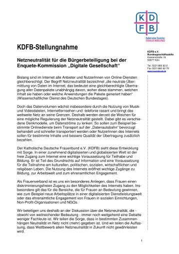 KDFB-Stellungnahme - Katholischer Deutscher Frauenbund