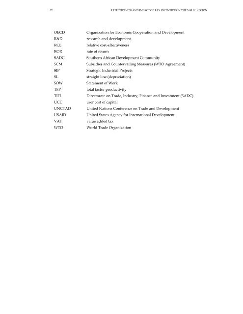 Effectiveness and Economic Impact of Tax Incentives in the SADC ...