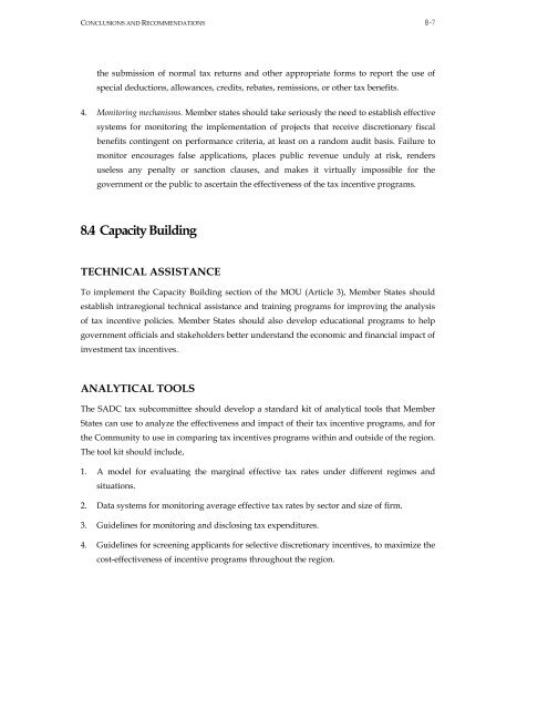 Effectiveness and Economic Impact of Tax Incentives in the SADC ...