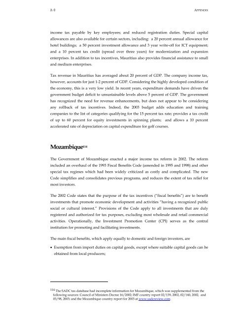 Effectiveness and Economic Impact of Tax Incentives in the SADC ...