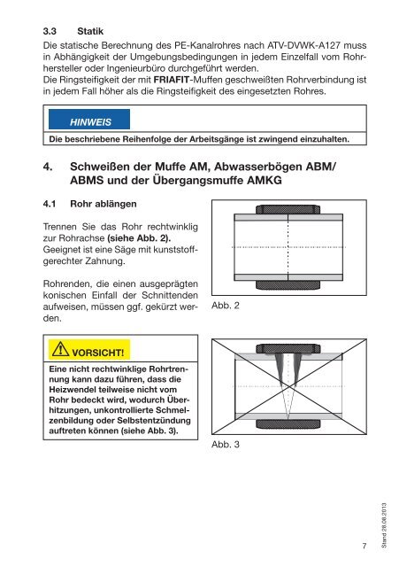 FRIAFIT®-Abwassersystem für Freispiegelleitungen und PE ...