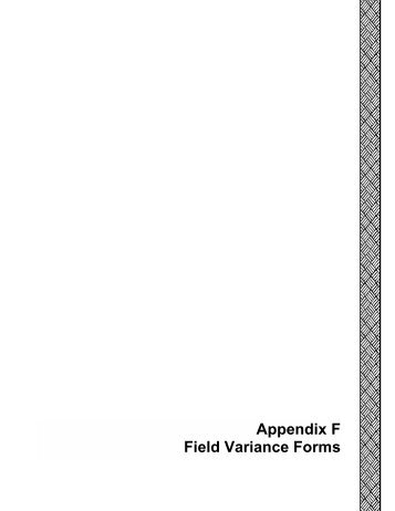 Appendix F Field Variance Forms - Former Fort Ord - Environmental ...