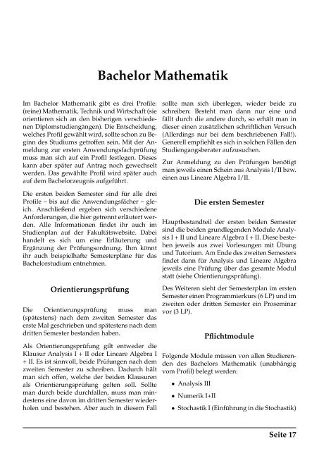 Ersti-Info O-Phase 2012 - Fachschaft Mathematik/Informatik