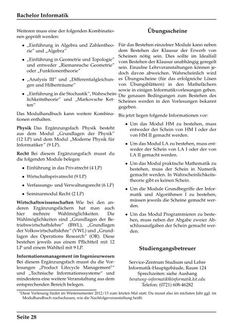 Ersti-Info O-Phase 2012 - Fachschaft Mathematik/Informatik