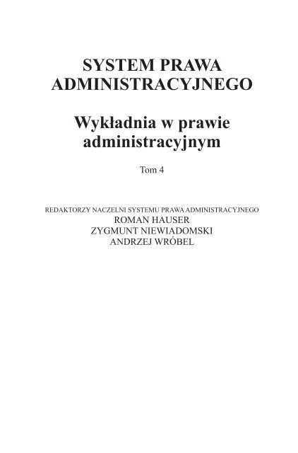 SYSTEM PRAWA ADMINISTRACYJNEGO Wykładnia w ... - Gandalf