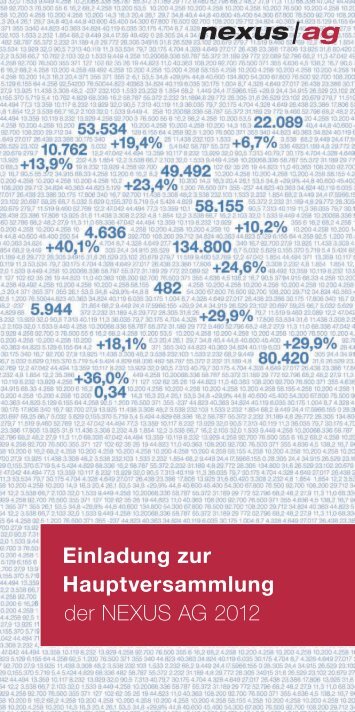 Einladung zur Hauptversammlung der NEXUS AG 2012