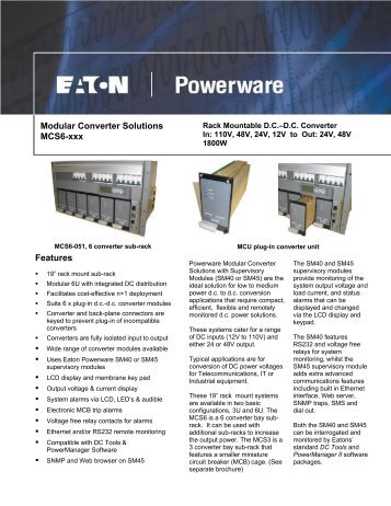 Eaton MCS6 Brochure - Fusion Power System