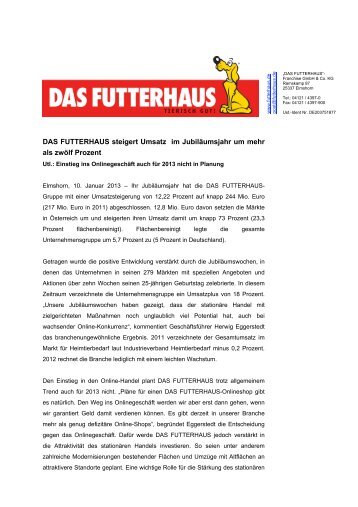 Pressemeldung herunterladen (pdf) - Das Futterhaus