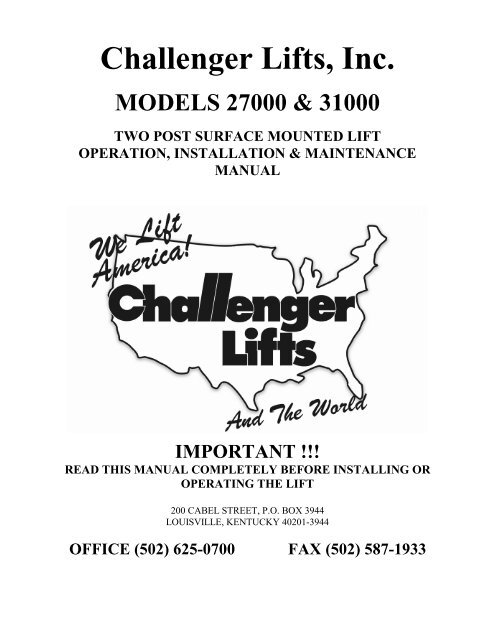 Challenger Lifts, Inc. - Flamingo Shop Serv