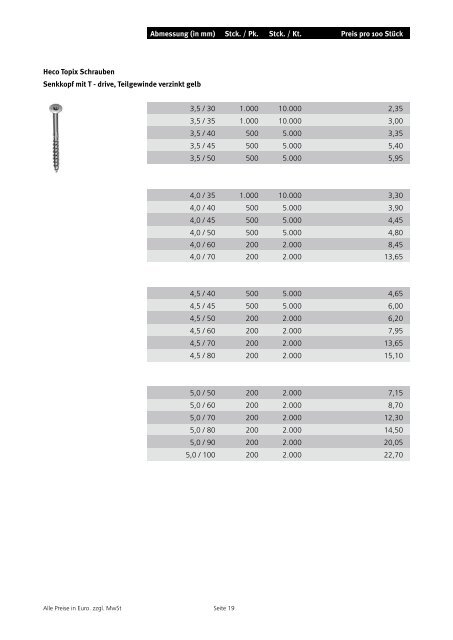 Holzverbinder â Preisliste 2007/08 - Beinbrech